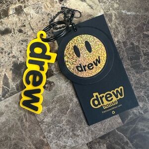 Drew House Yellow Keychain and Gold Sticker Set